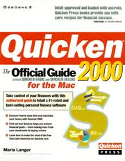 Cover of: Quicken 2000 for the Mac by Maria Langer