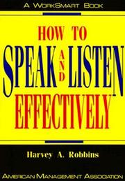 Cover of: How to speak and listen effectively