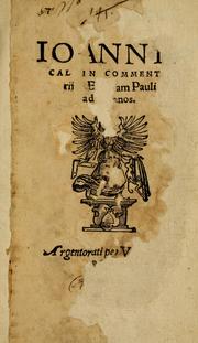 Cover of: Commentarij in Epistolam Pauli ad Romanos. by Jean Calvin