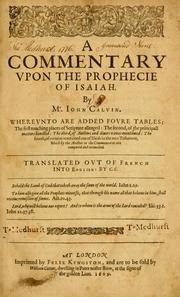 Cover of: commentary upon the prophecie of Isaiah: whereunto are added foure tables ...