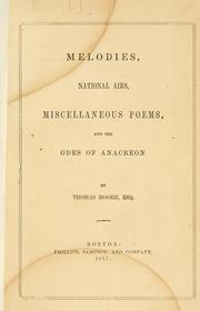 Cover of: Melodies, national airs, miscellaneous poems | Thomas Moore