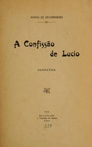 Cover of: A Confissão de Lucio by Mário de Sá-Carneiro