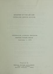 Cover of: Conservation licensing processing by prepared by Montana Systems Development.