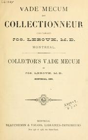 Cover of: Vade mecum du collectionneur.