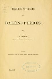 Cover of: Histoire naturelle des balénoptères