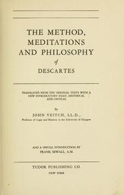 Cover of: The method, meditations and philosophy of Descartes. by René Descartes