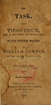 Cover of: The task, and Tirocinium
