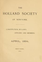 Cover of: Constitution, by-laws, officers and members. by Holland Society of New York.