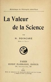 Cover of: La valeur de la science by Henri Poincaré