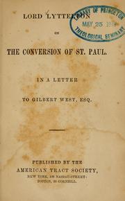 Cover of: The conversion of St. Paul: In a letter to Gilbert West, Esq.