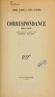 Cover of: Correspondance, 1904-1938