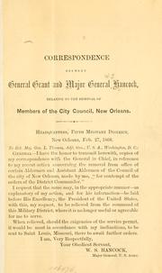 Cover of: Correspondence between General Grant and Major General Hancock