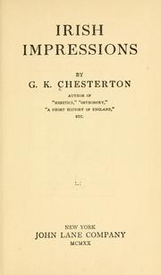 Irish impressions by Gilbert Keith Chesterton, Dermot Quinn
