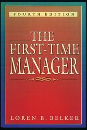 Cover of: first-time manager | Loren B. Belker