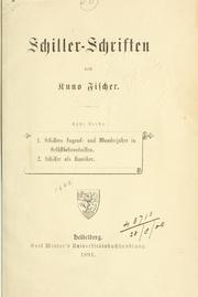 Cover of: Schiller-Schriften: Erste Reihe.