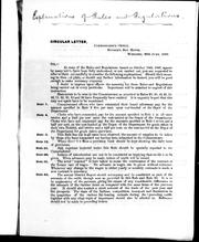 Cover of: Circular letter: as some of the rules and regulations issued on October 18th, 1887, appear by many not to have been fully understood ...