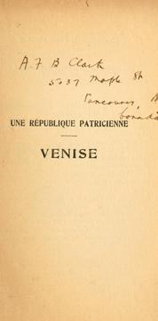 Cover of: Venise, une republique patricienne by Charles Diehl
