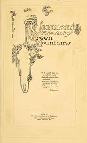 Cover of: Vermont, the land of Green Mountains...