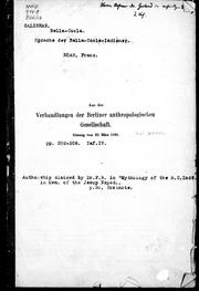 Cover of: S prache der Bella-Coola-Indianer
