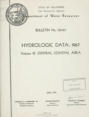 Cover of: Hydrologic data, 1967. by California. Dept. of Water Resources.