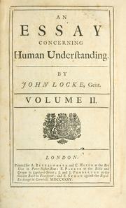 Cover of: An essay concerning human understanding by John Locke