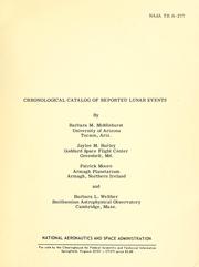 Cover of: Chronological catalog of reported lunar events by Barbara M. Middlehurst