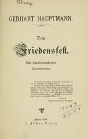 Cover of: Das Friedensfest: eine Familienkatastrophe.  Bühnendichtung.