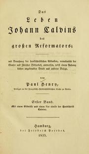 Cover of: Das Leben Johann Calvins des grossen Reformators