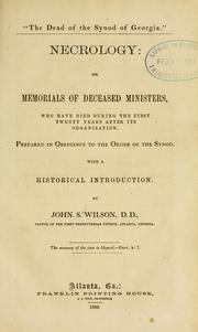 Cover of: The dead of the synod of Georgia by John Simpson Wilson
