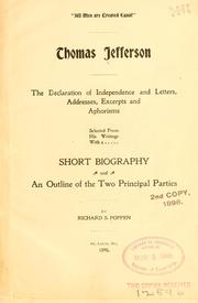 Cover of: The Declaration of independence and letters by Thomas Jefferson