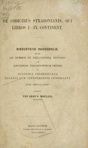 Cover of: De codicibus Strabonianis, qui libros 1-9 continent.