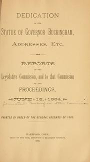 Cover of: Dedication of the statue of Governor Buckingham by Connecticut. Buckingham statue commission