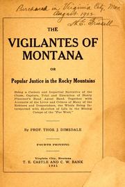 Cover of: The vigilantes of Montana by Thomas Josiah Dimsdale