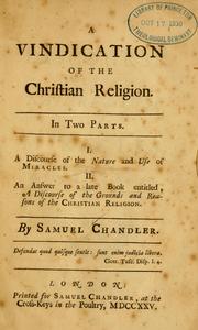 Cover of: Vindication of the Christian religion ...