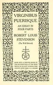 Virginibus puerisque, an essay in four parts