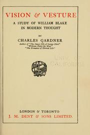 Cover of: Vision & vesture by Gardner, Charles