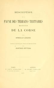 Cover of: Description de la faune des terrains tertiaires moyens de la Corse