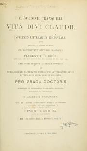 Cover of: Vita divi Claudii ... by Suetonius, Suetonius