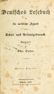 Cover of: Deutsches Lesebuch für die weibliche Jugend.