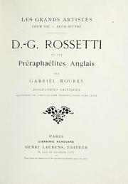 Cover of: D.-G. Rossetti et les Préraphaélites anglais: biographies critiques