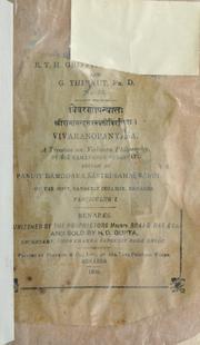 Cover of: Vivaranopanyasah by Ramananda Sarasvati Svami