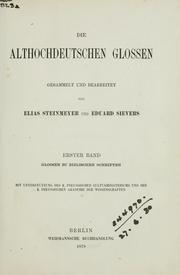 Cover of: althochdeutschen glossen