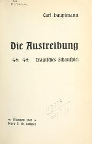 Cover of: Austreibung: tragisches Schauspiel.