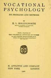 Cover of: Vocational psychology by Harry L. Hollingworth