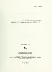 Cover of: Volatile organic compound sampling program: ambient air concentration data listing, 1991 : report