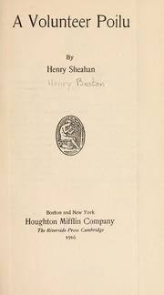 Cover of: A volunteer poilu by Henry Beston