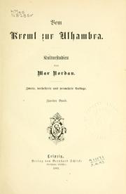 Cover of: Vom Kreml zur Alhambra by Nordau, Max Simon