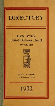 Cover of: Directory ... 1922. by Dayton, O. Home Avenue United Brethren Church.