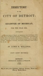 Cover of: Directory of city of Detroit by James H. Wellings