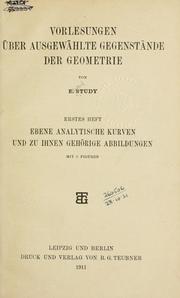 Cover of: Vorlesungen über ausgewählte Gegenstände der Geometrie.
